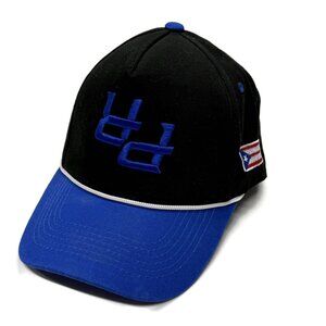 Puerto Rico PR Upside Down Snap Back Hat Baseball Cap Black Blue Adjustable